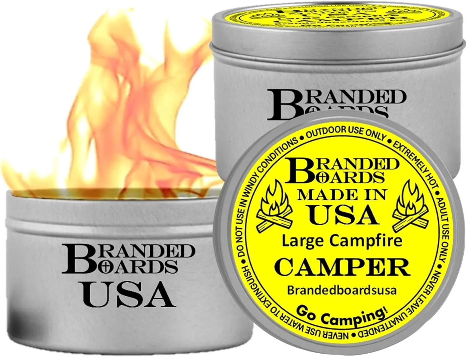 | Made in USA | Portable Mini Bonfire Campfire in a Can | Reusable & up to 5 Hours of Burn Time | Picnics Parties S'Mores Gifts Bushcraft Camping Survival Emergencies