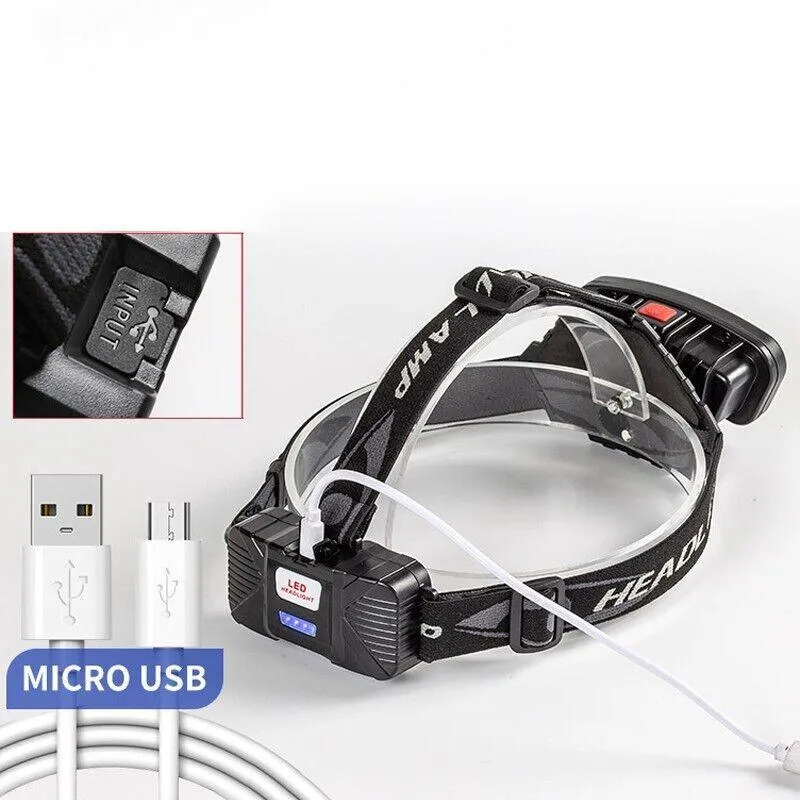 100000Lm USB Rechargeable COB LED Headlamp Torch for Work