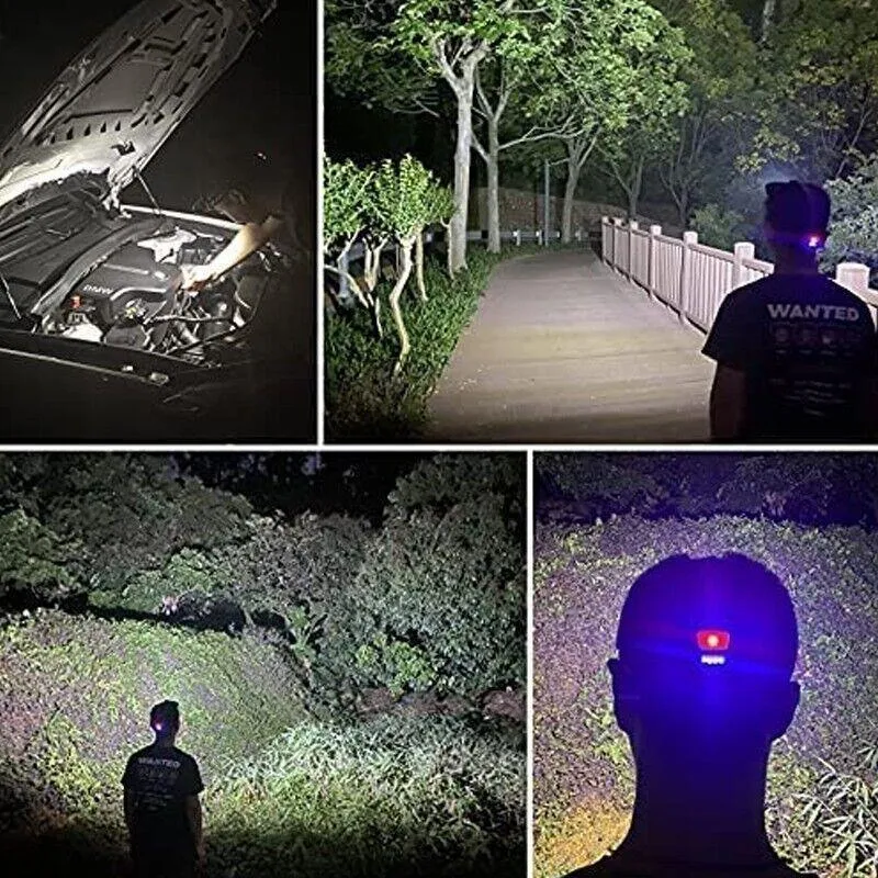 100000Lm USB Rechargeable COB LED Headlamp Torch for Work