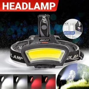 100000Lm USB Rechargeable COB LED Headlamp Torch for Work