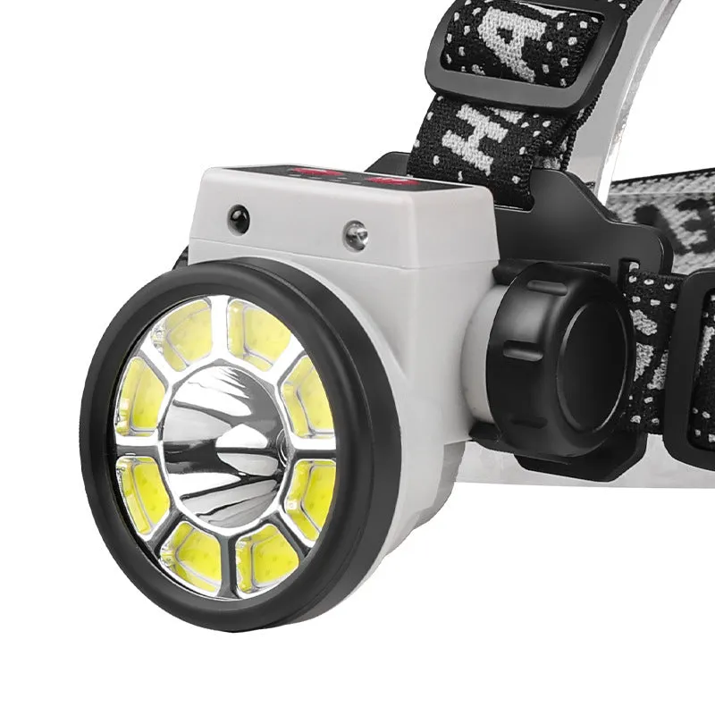 100W 8 COB LED Inductive Headlight Rechargeable IPX4 Waterproof 200M Range 45¡ã Floodlight Head