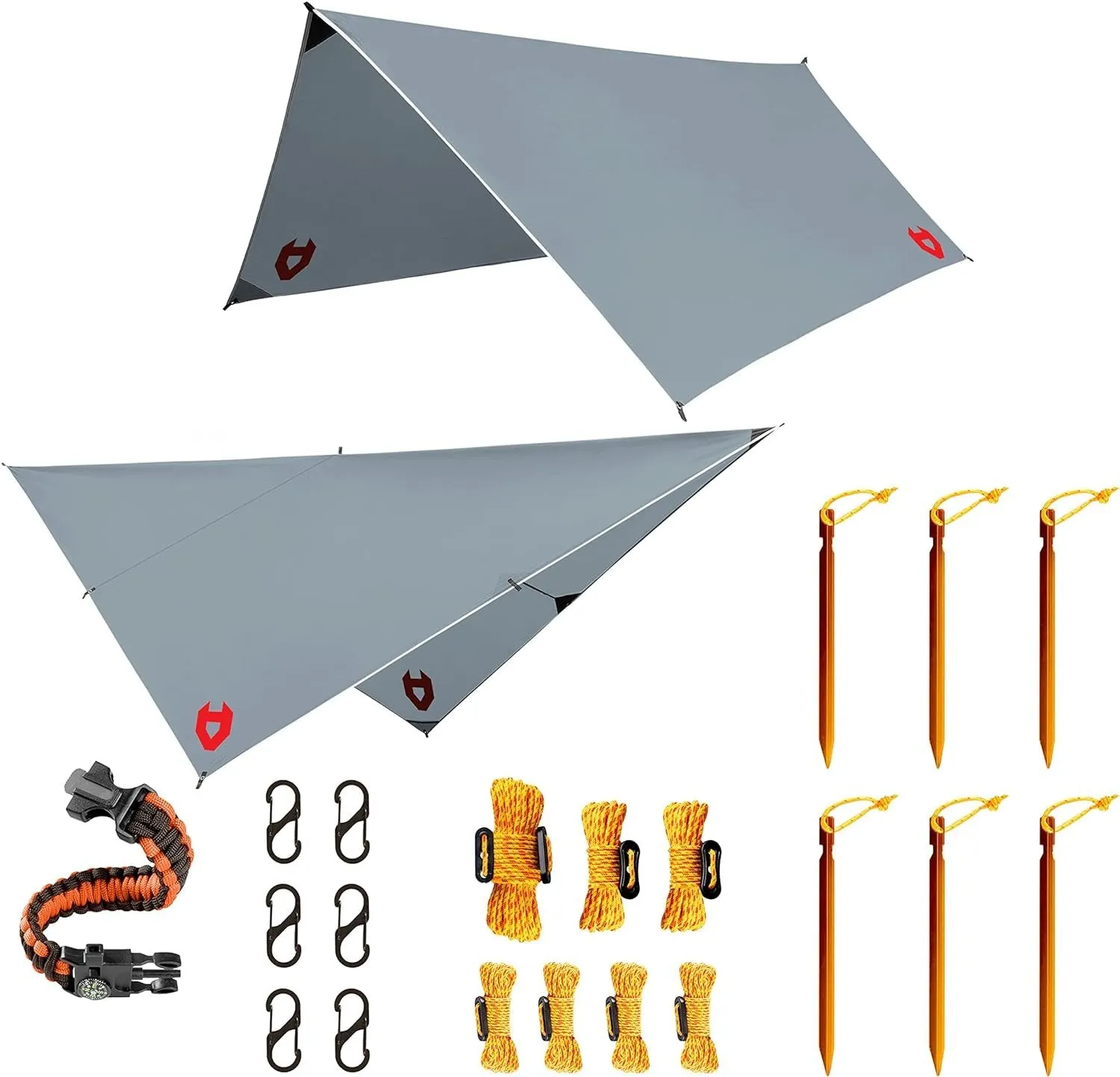 10x10 waterproof camping tarp with survival bracelet