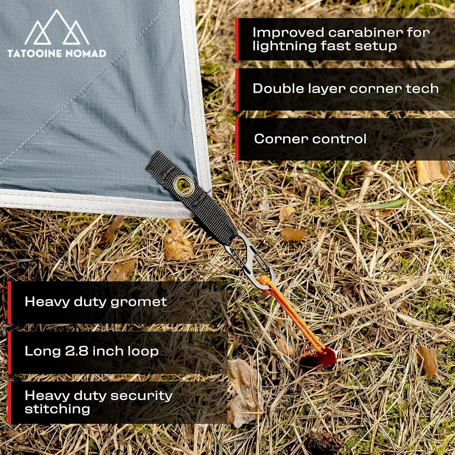 10x10 waterproof camping tarp with survival bracelet