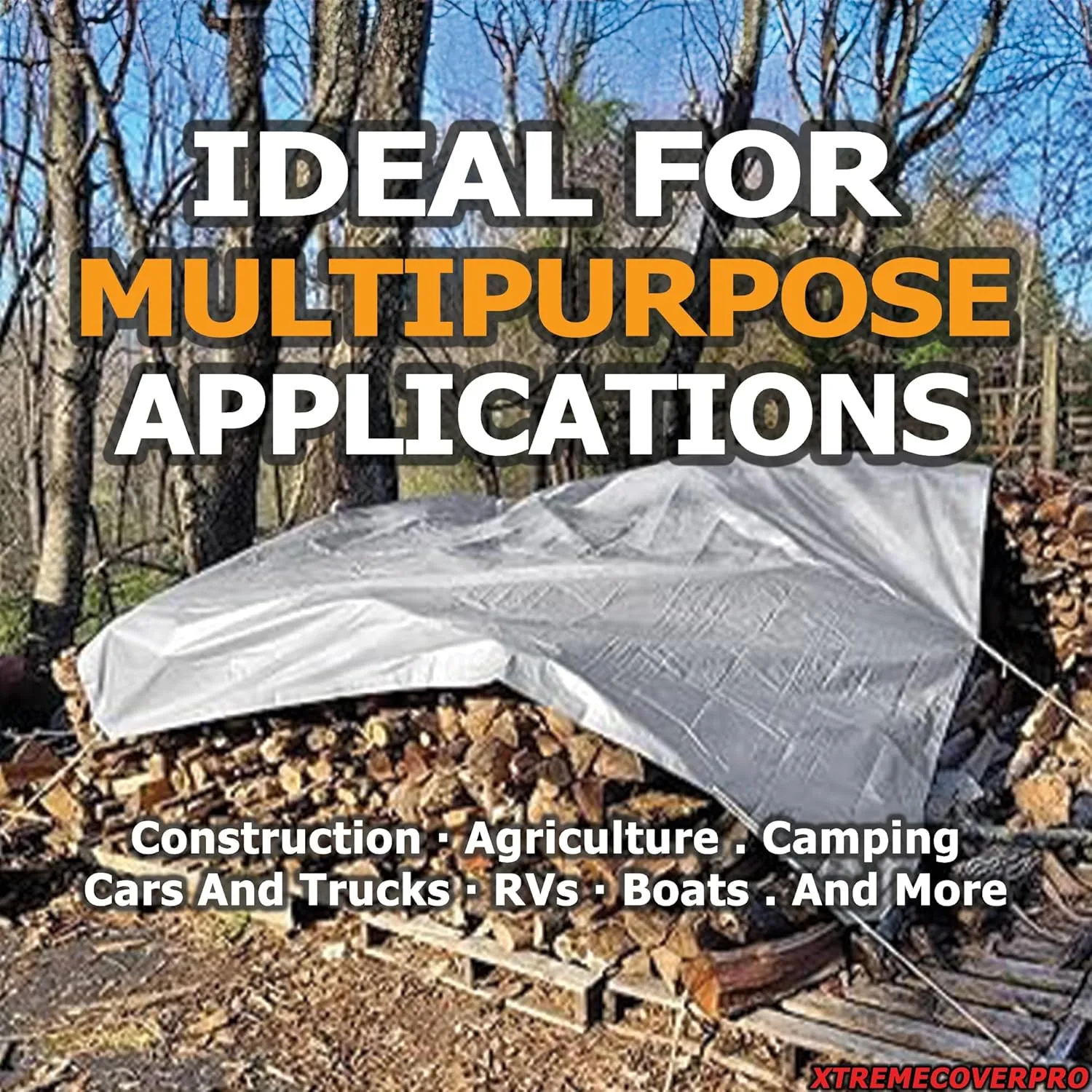 12' x 16' Silver/Black Super Ultra Heavy-Duty Tarp – 20 Mil Waterproof & UV-Resistant 12x16 - Large Outdoor Tarp, Waterproof Cover for Rain Camping, Tent, UV Protection, Reinforced Corners