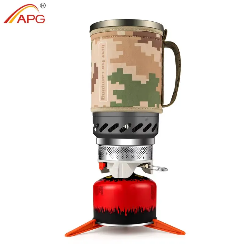 1.4L Backpacking Stove Camping Propane Cooking Gear | Portable Camp Burner System with Red Tripod