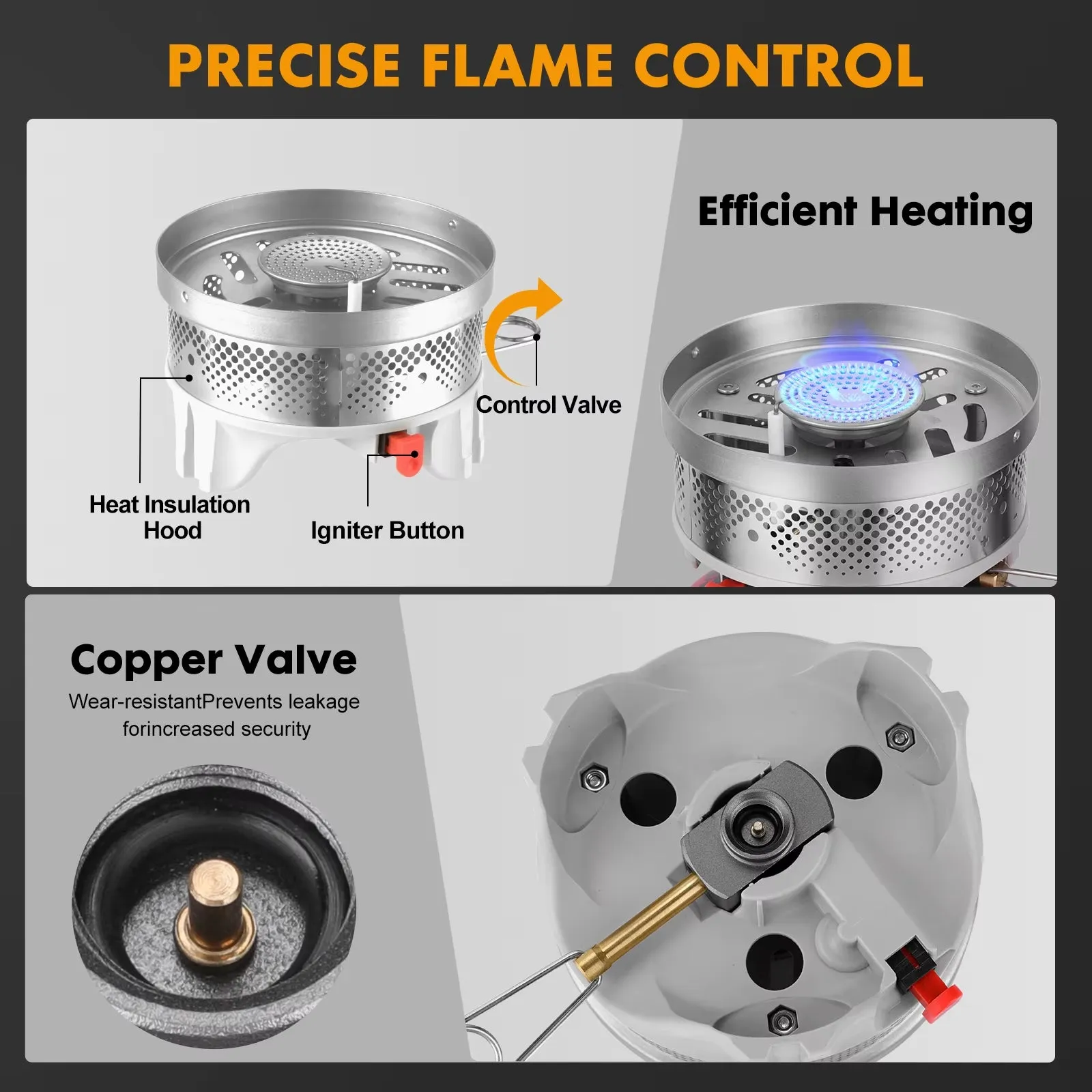1.4L Backpacking Stove Camping Propane Cooking Gear | Portable Camp Burner System with Red Tripod