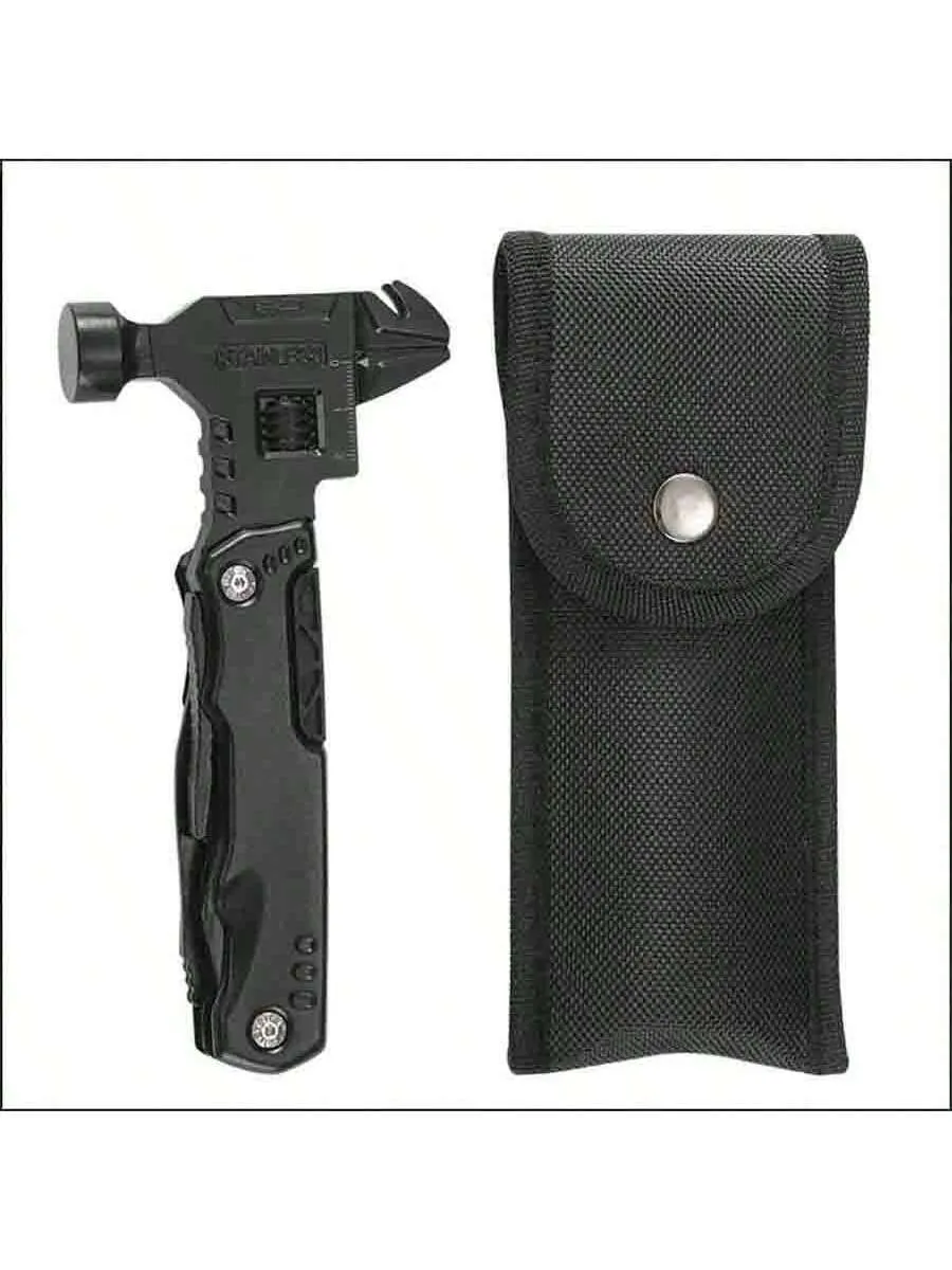 1pc Multifunctional Safety Hammer With Screwdriver, Foldable Pliers, Knife, Bottle Opener, And Emergency Escape Tool For Outdoor, Home, Water And Electrician, And Kitchen Use