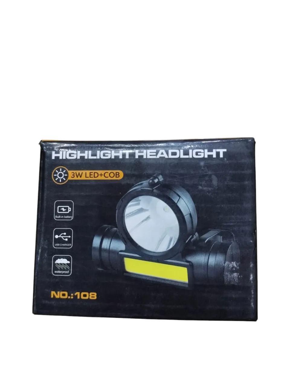 2 108 USB LED COB Model: Lamp Battery, in Charge Built-in with – 3W Torch Waterproof &amp; 1 Secure delivery High-demand products Headlight –