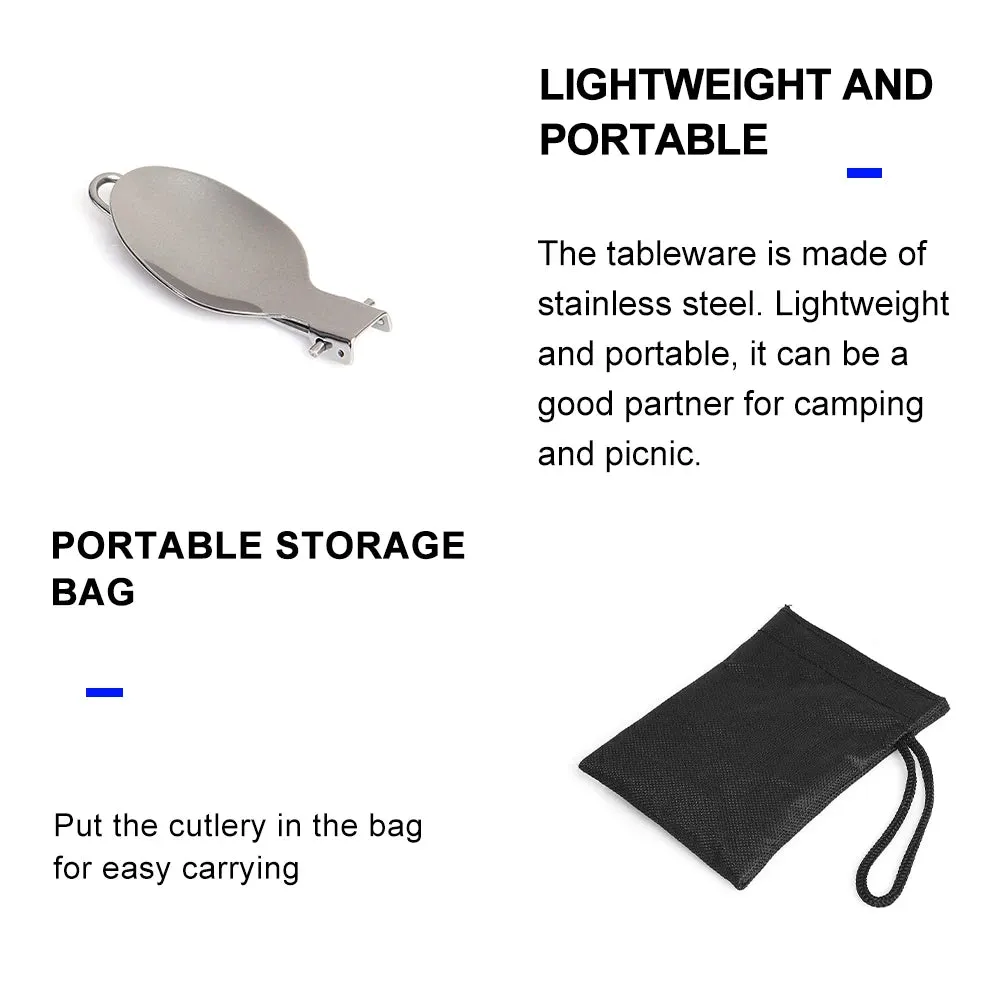 3 pcs 1 set Portable Outdoor Camping Travel Picnic Foldable Stainless Steel Cutlery Set Spoon Fork Knife tableware Free Shipping