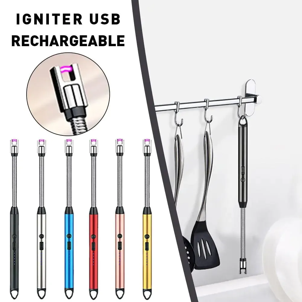360° LED Electric Arc Lighter: USB Rechargeable, Windproof, Flameless Plasma Ignition for BBQ, Candles, Stoves