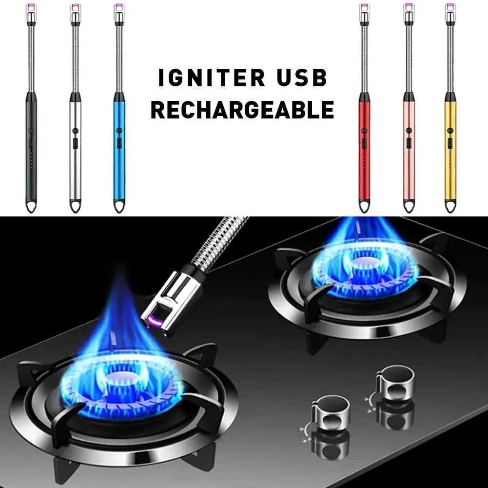 360° LED Electric Arc Lighter: USB Rechargeable, Windproof, Flameless Plasma Ignition for BBQ, Candles, Stoves