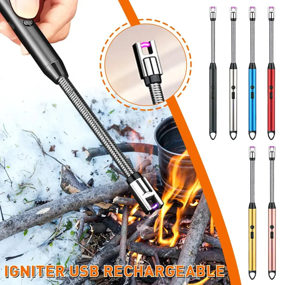 360° LED Electric Arc Lighter: USB Rechargeable, Windproof, Flameless Plasma Ignition for BBQ, Candles, Stoves