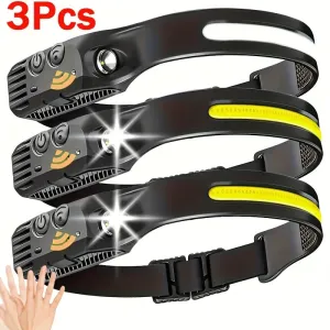 3PCs COB&LED Headlamp