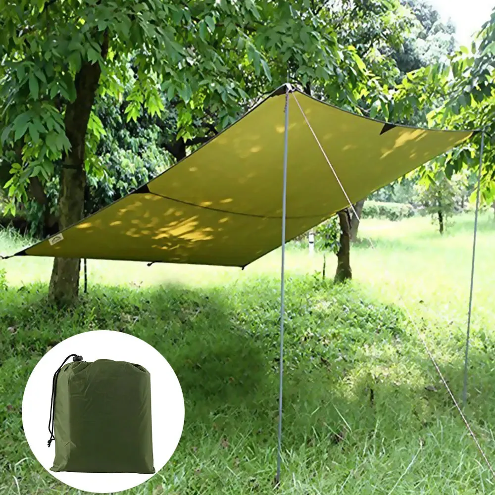 3x3m Awning Waterproof Sun Shelter Tent Tarp for Beach Shade Outdoor Camping Hammock Rain Fly Ultralight UV Garden Awning Canopy