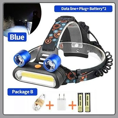 4-Mode XQ-168 COB LED Headlight USB Charger Head Torch Camping Fishing Hiking Night Riding Flashlight 18650 Battery 0727