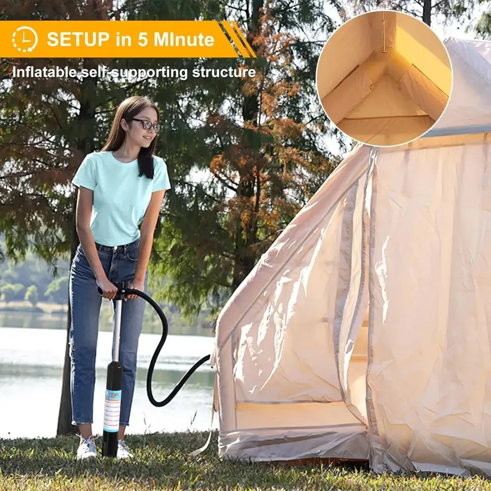 4-Person Inflatable Cabin Tent with Stove Jack