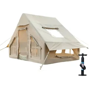 4-Person Inflatable Cabin Tent with Stove Jack