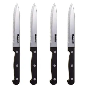 4-Piece Set: Steak Knife Set Stainless-Steel Serrated Blades