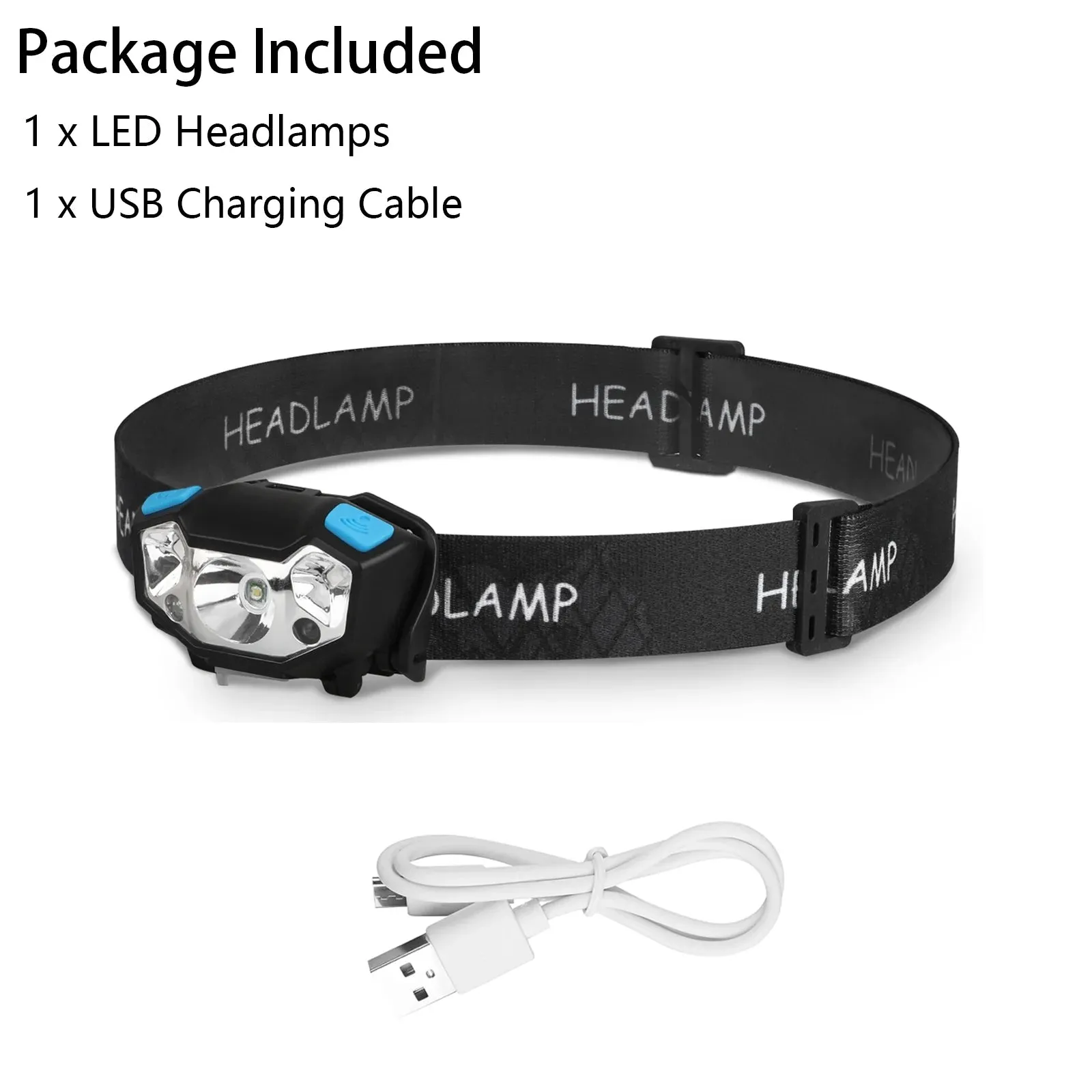 5000 Lumens Waterproof Rechargeable LED Headlamp for Outdoors