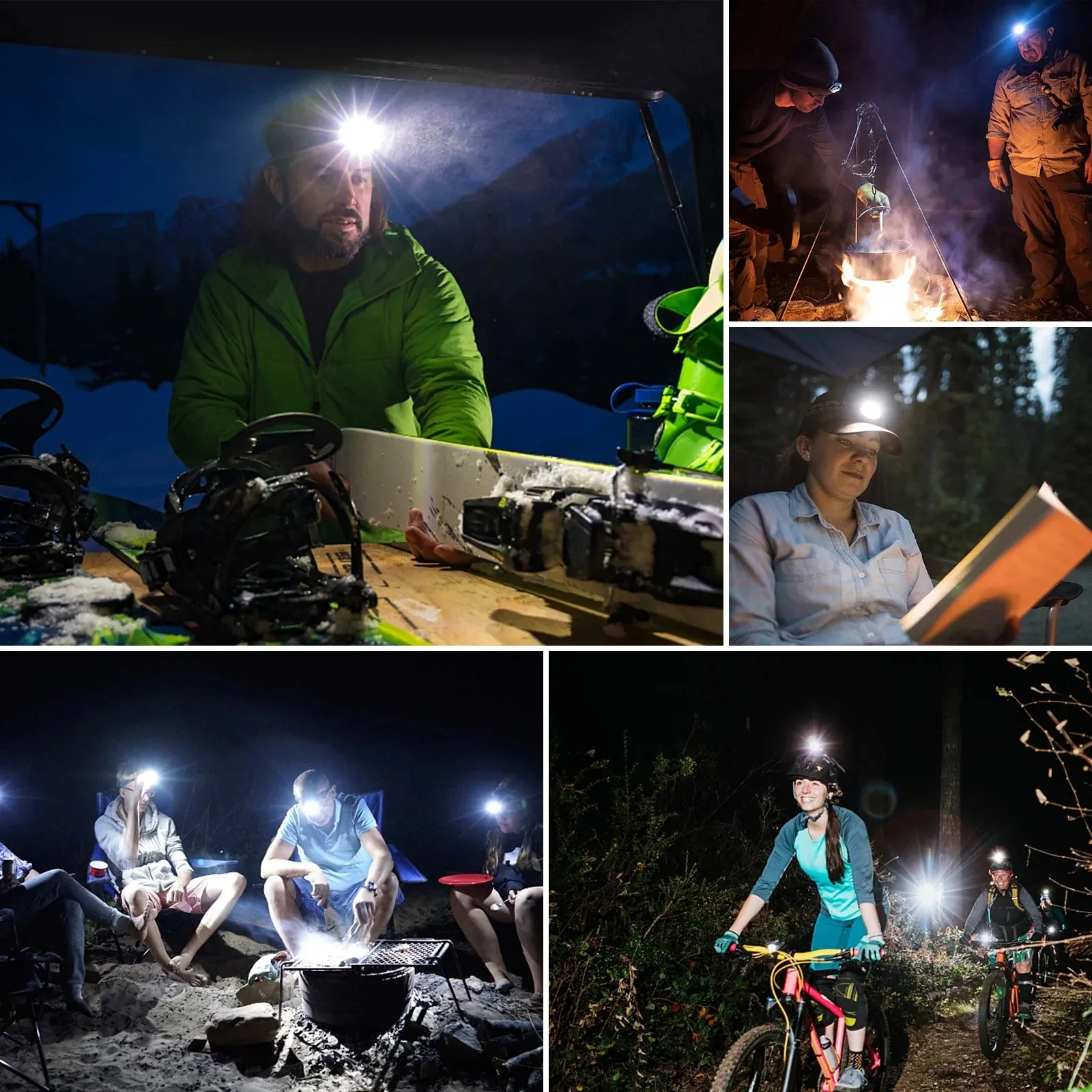 5000 Lumens Waterproof Rechargeable LED Headlamp for Outdoors