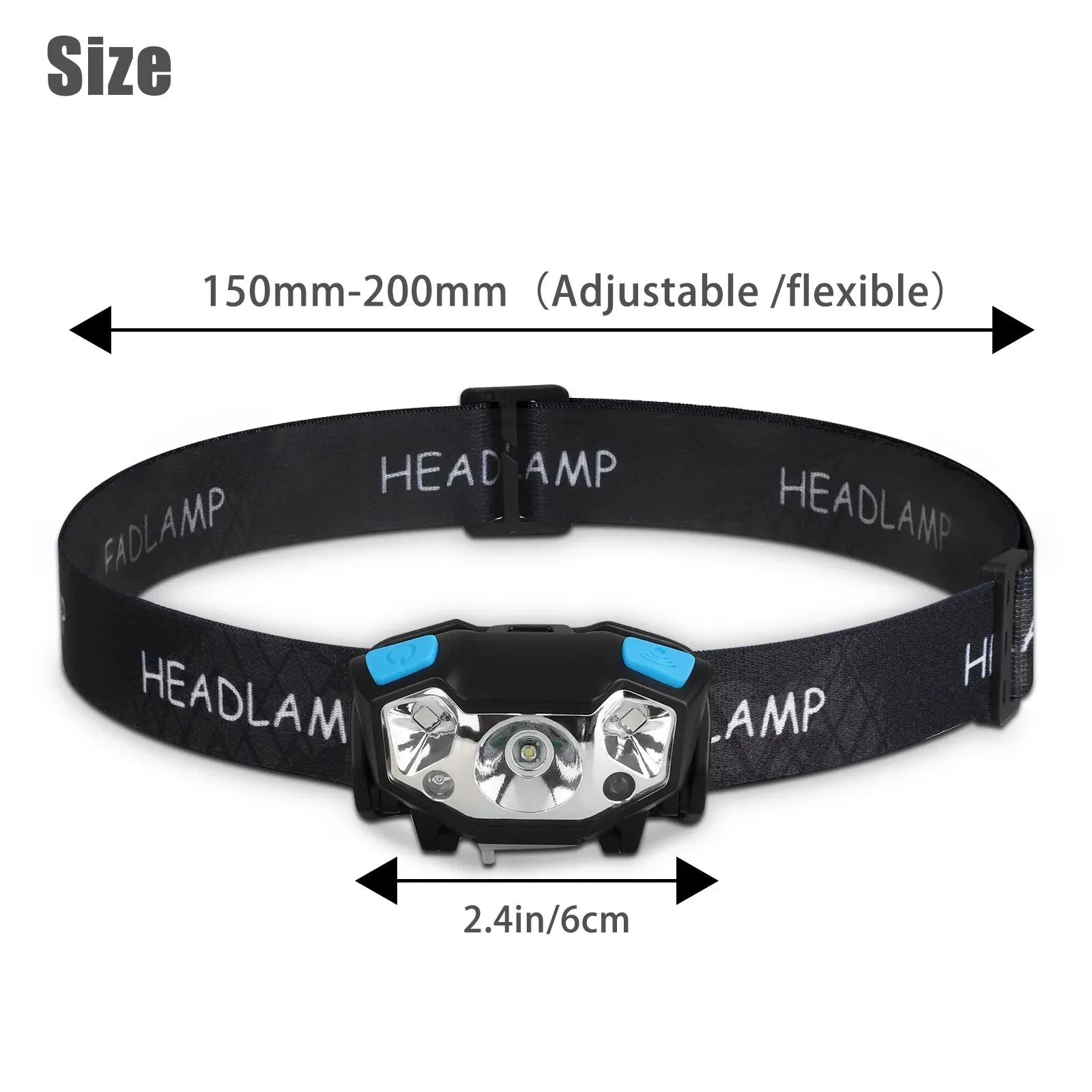 5000 Lumens Waterproof Rechargeable LED Headlamp for Outdoors