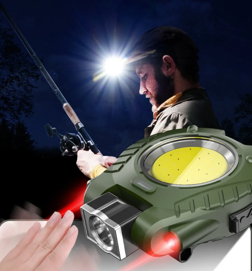 60000lm LED COB Hat Clip Headlamp Portable Mini Camping Head Light Multifunctional Dual Light Source Key Light Work Light Magnetic Light