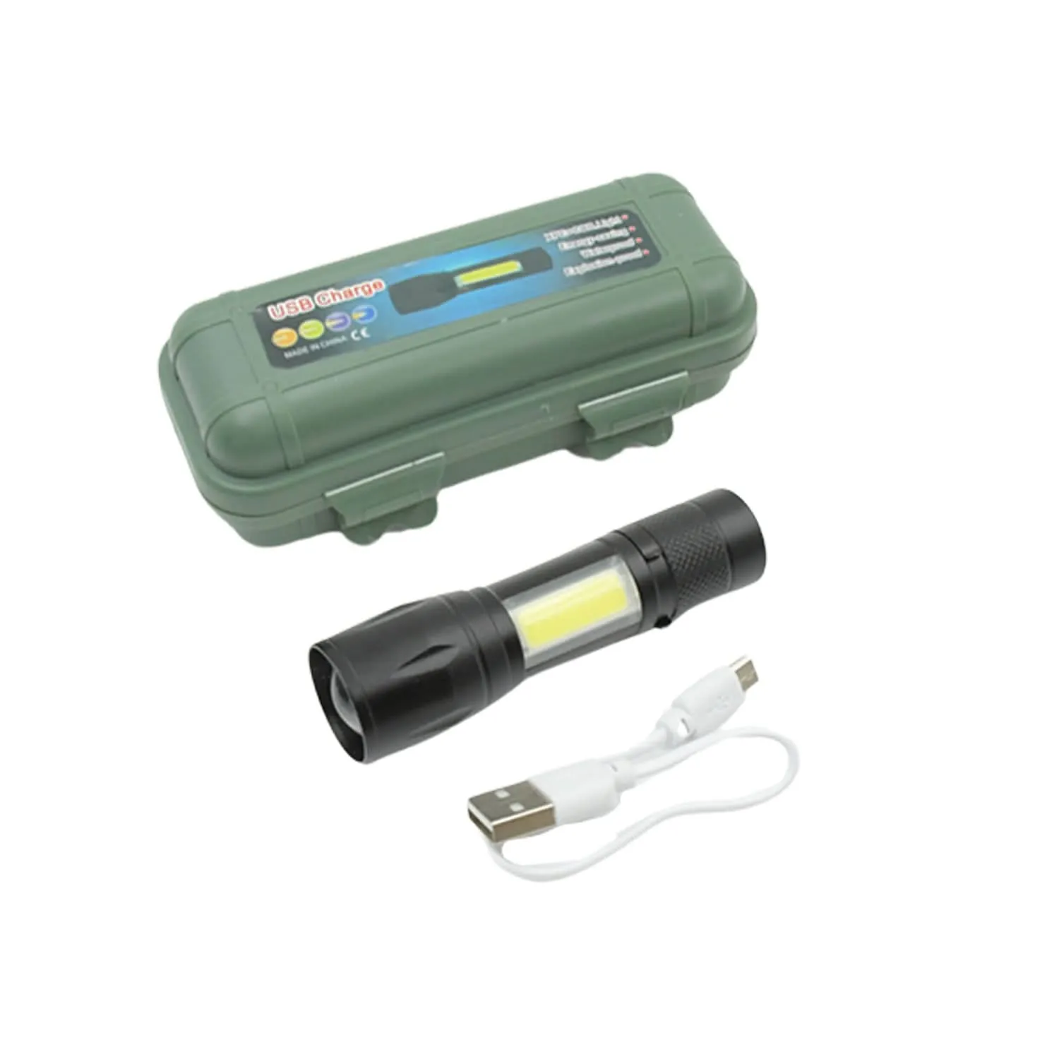 7526 Led Flashlight Rechargeable Usb Mini Torch Ultra Brightest Zoom Flash Light Handheld Pocket Compact Portable Tiny Lamp With Cob Side Lantern High Power Tactical Travel Emergency Flashlights