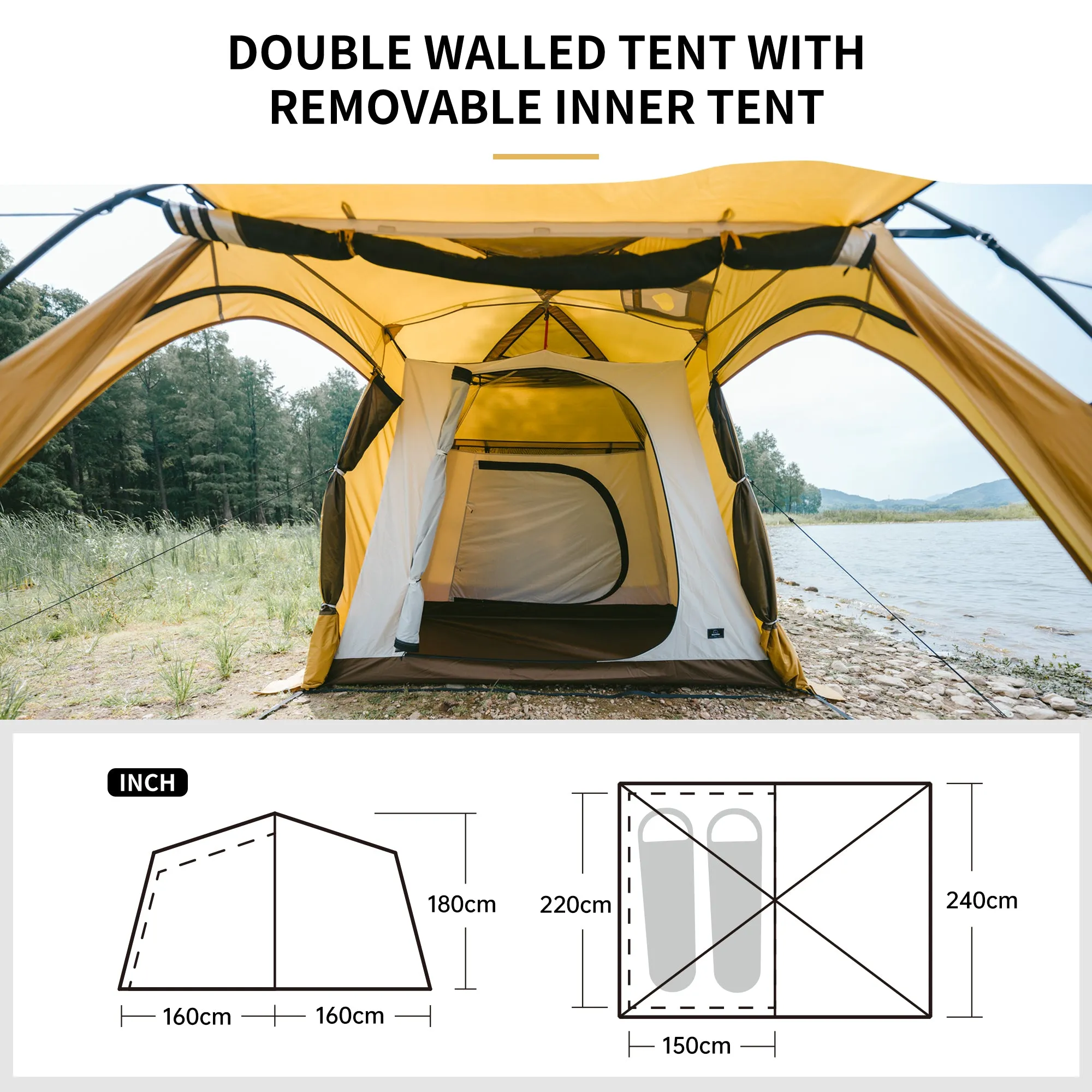 7.6 Precision-engineered Earthy Bedroom One Loved by customers Naturehike One Dune Upgrade Tent Yellow Room