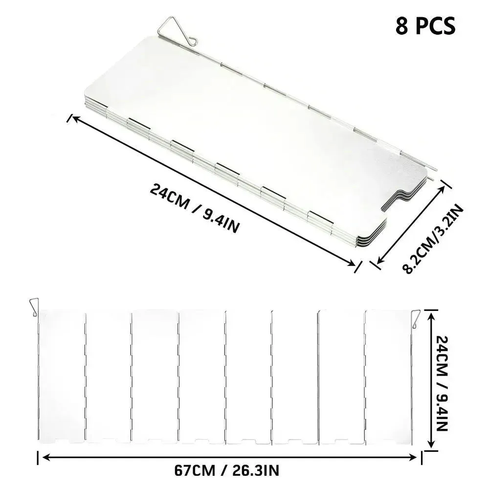 8/9/10/12/14/16 Plates Gas Stove Wind Shield Outdoor Camping