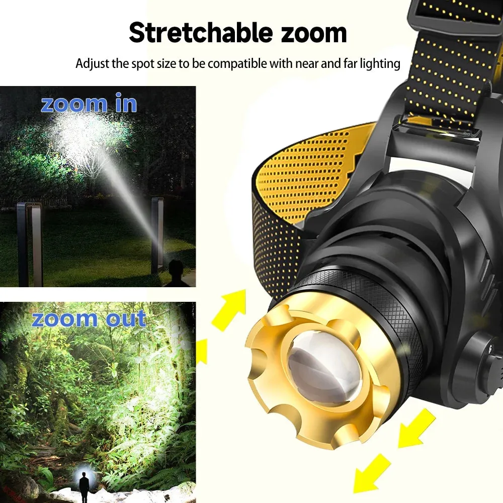90000 Lumen Motion-Sensing Headlamp - Ultra-Bright Emergency & Observation Light