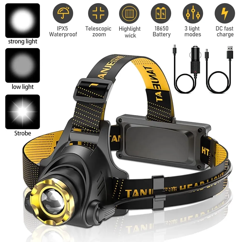90000 Lumen Motion-Sensing Headlamp - Ultra-Bright Emergency & Observation Light