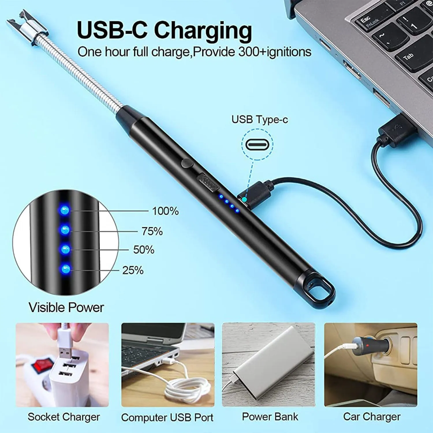 Act quickly Plasma Flameless Rechargeable USB Lighter Smoking Electric Flexible IoT-powered Long Arc Electronic Lighters Windproof