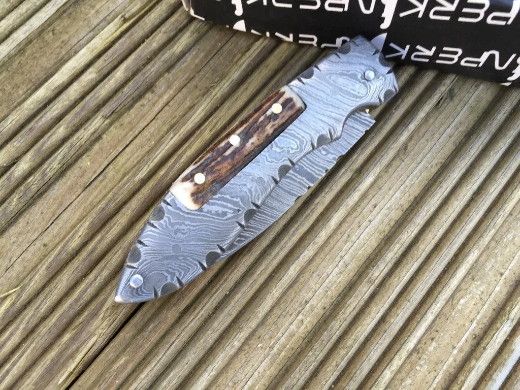 All Damascus Legal to Carry Folding Knife