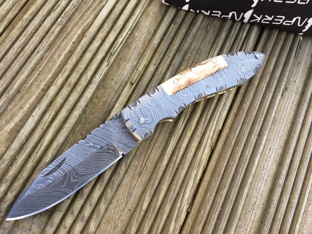 All Damascus Legal to Carry Folding Knife