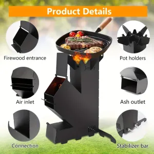 and Stoves Backpacking, - 1pc Efficient Hiking Compact, Lightweight, Best-in-class Cooking, for Emergency Fuel Multi-Functional Rocket Durable, - Customer-approved and Camping Preparedness Portable Outdoor Windproof Stove