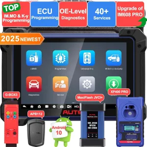 Autel IM608 PRO II Diagnostic Tool, Same as IM608S II/ IM608 II, with XP400PRO/ G-BOX3/ APB112, Bidirectional Scan Tool, ECU Coding, AutoScan2.0, 40  Services