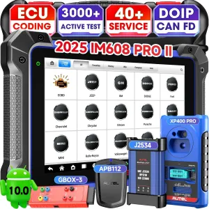 Autel MaxiIM IM608 PRO 2, 2025 IM608 PRO II Car Diagnostic Scan Tool with XP400 PRO GBOX3 APB112 ($1100 Bundle), Advanced ECU Coding as MS Ultra, 3000  Active Test w/ 40  Service, CAN FD&DOIP, OS 10.0