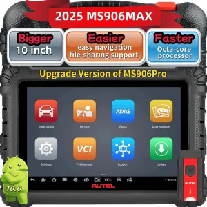 Autel MaxiSys MS906MAX 2025, Way Better Than MS906 Pro, Autel Scanner, Top Scan Tool, Bidirectional Diagnostic Tool, Upgrade of MK900, MP900BT, MS906BT, MK908, 3000 Active Test, All System Diagnosis