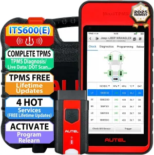 Autel MaxiTPMS ITS600 (E) TPMS Programming Tool, 2025 Complete TPMS Functions as ITS600 Pro Up of TS508WF/ MK808S-TS/ TS900, Relearn/Activate Sensors, Oil Reset EPB BMS SAS, Lifetime Free Updates
