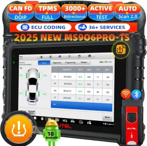 Autel Scanner MaxiSYS MS906 PRO-TS, Top TPMS Programming Tool, 2025 Up of MS906 Pro MP900TS MP900BT MS906TS MS906BT MS906MAX,36  Services, 3000 Active Test,All System Diagnosis,FCA SGW, Auto Scan 2.0
