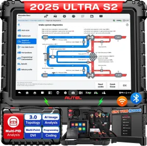 Autel Scanner MaxiSYS Ultra S2, 2025 UltraS2 Up of MS Ultra EV, Top Intelligent AI Diagnostic Scan Tool, 3.0 Topology, EV Test, 6in1 VCMI2, Motor Truspeed, 48 Service, Programming Coding, 13.7in 512GB