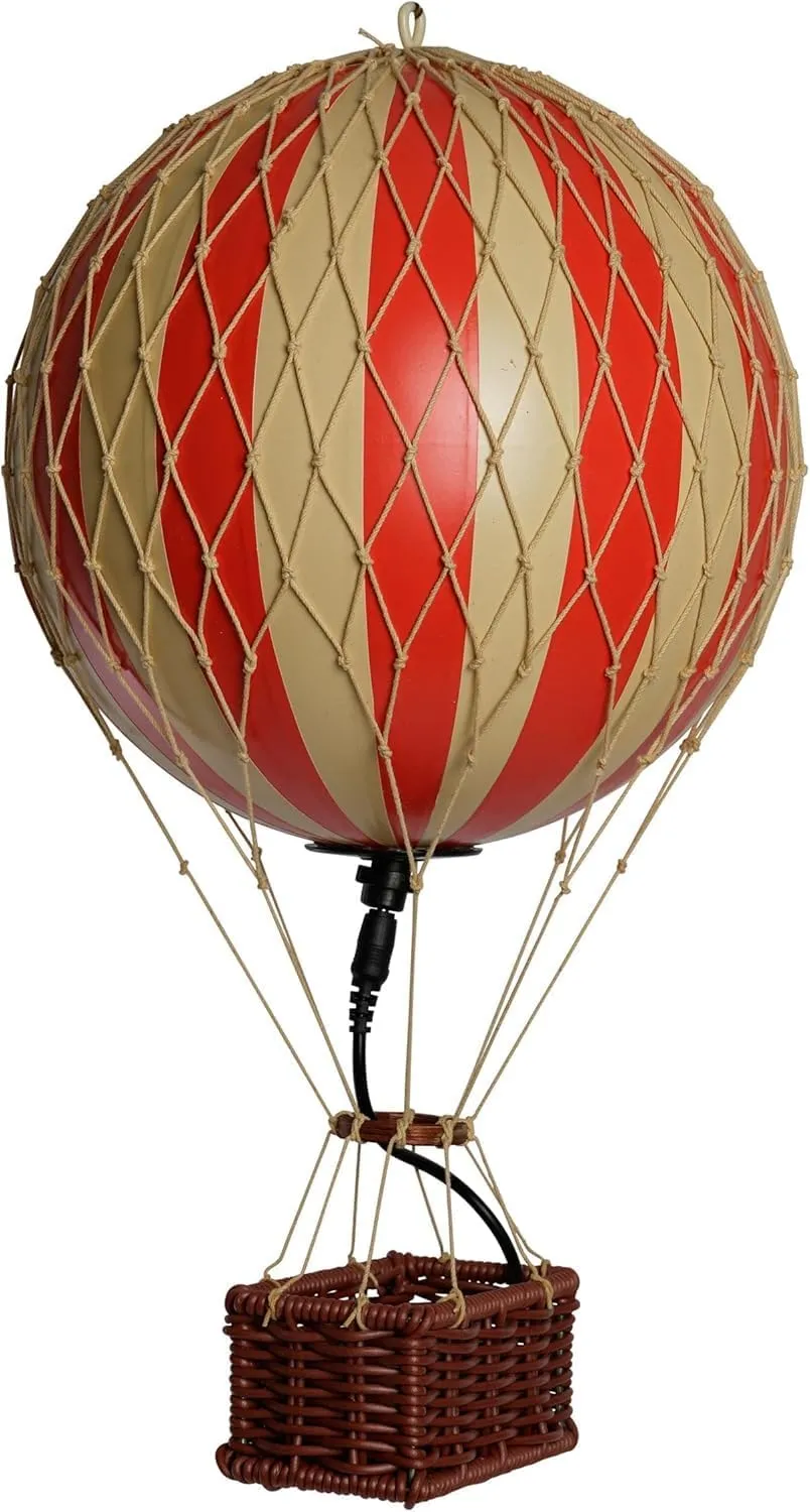 Authentic Models LED Hot Air Balloon Lanterns: Magical Night Sky Decor | Hot Air Balloon Decor | LED Lantern Decor for Enchanting Evenings | Remote Control Included - Travels Light LED, True Red