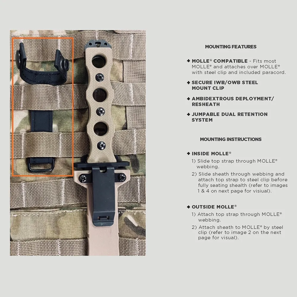 Benchmade 185SBK-1 Thompson SOCP Fixed Blade Tan Serrated