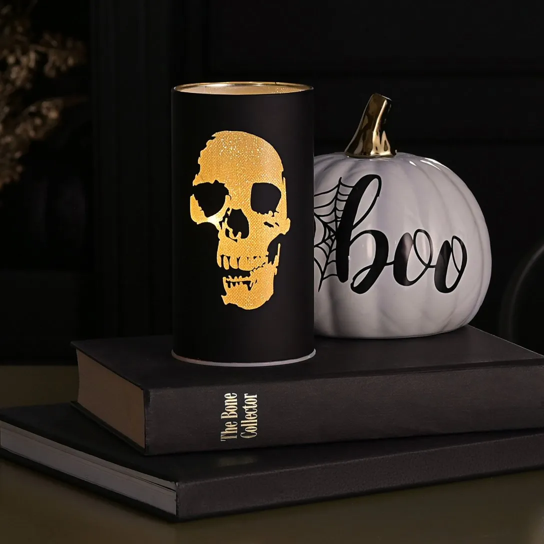 Black & Gold Skull Lantern