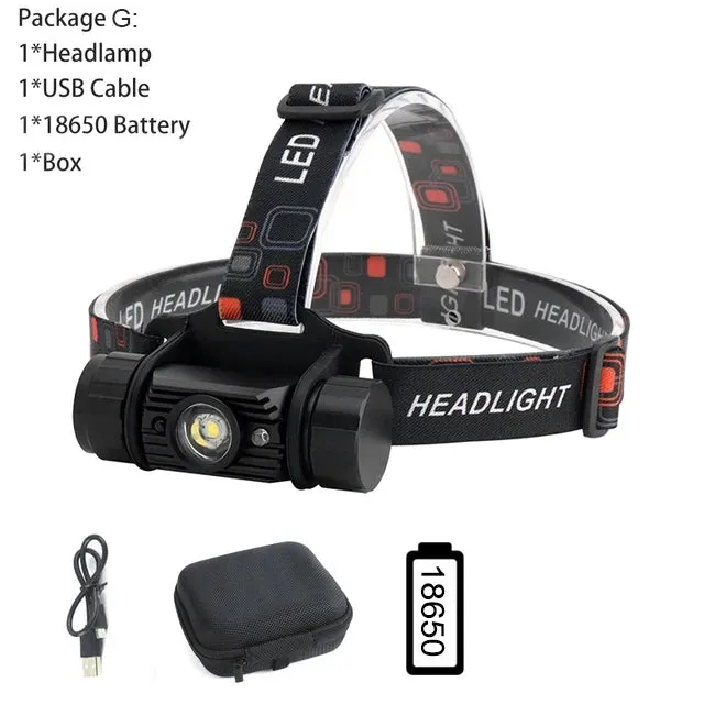 BORUiT RJ-020 LED Induction Headlamp 1000LM Motion Sensor Headlight 18650 Rechargeable Head Torch Camping Hunting Flashlight