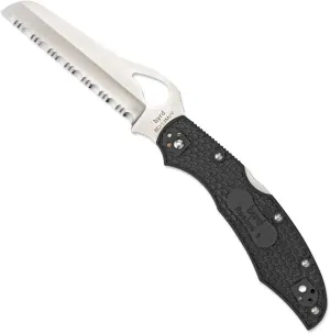 Byrd Cara Cara 2 Rescue Lightweight Knife with 3.88" Stainless Steel Sheepfoot Blade and High Performance Black FRN Handle - SpyderEdge - BY17SBK2