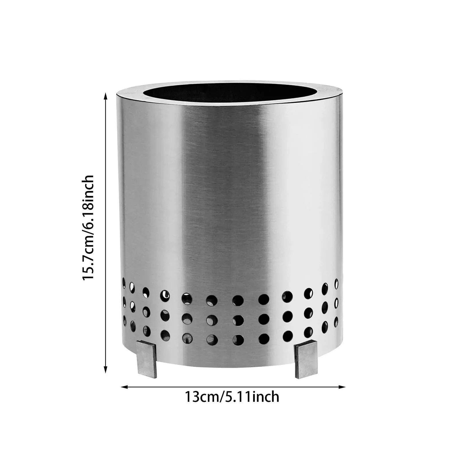 CALANDIS® Desktop Fire Pit with Bracket Fireplace Personal Home Party Patio Desk Stove Silver | 1 Tabletop Fire Pit