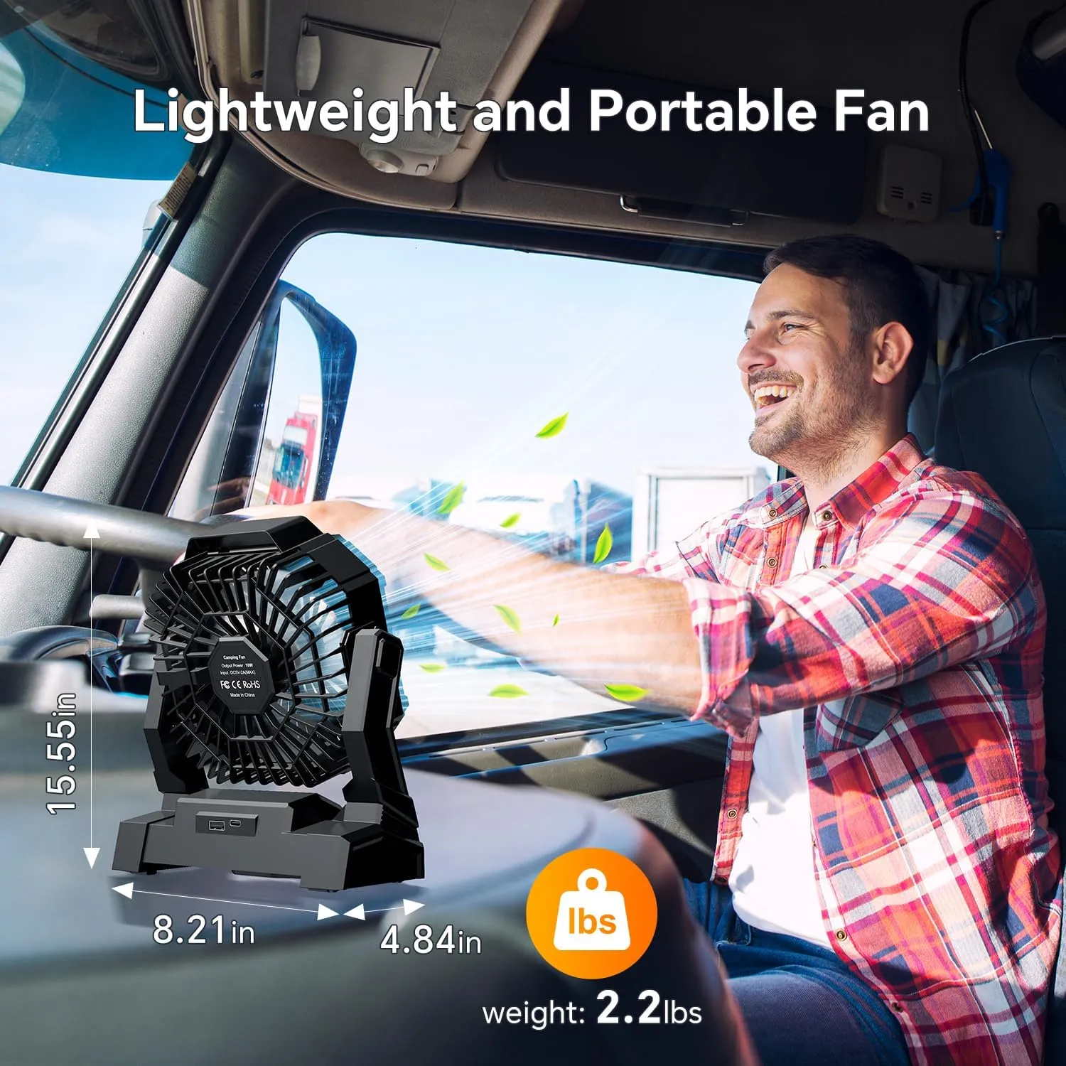 Camping Fan Black with LED Lantern, 30000mAh Rechargeable Battery Operated Fan with 3 Speeds & Digtal, Personal USB Table for Camping Essential ＆ Hurricane-Ready