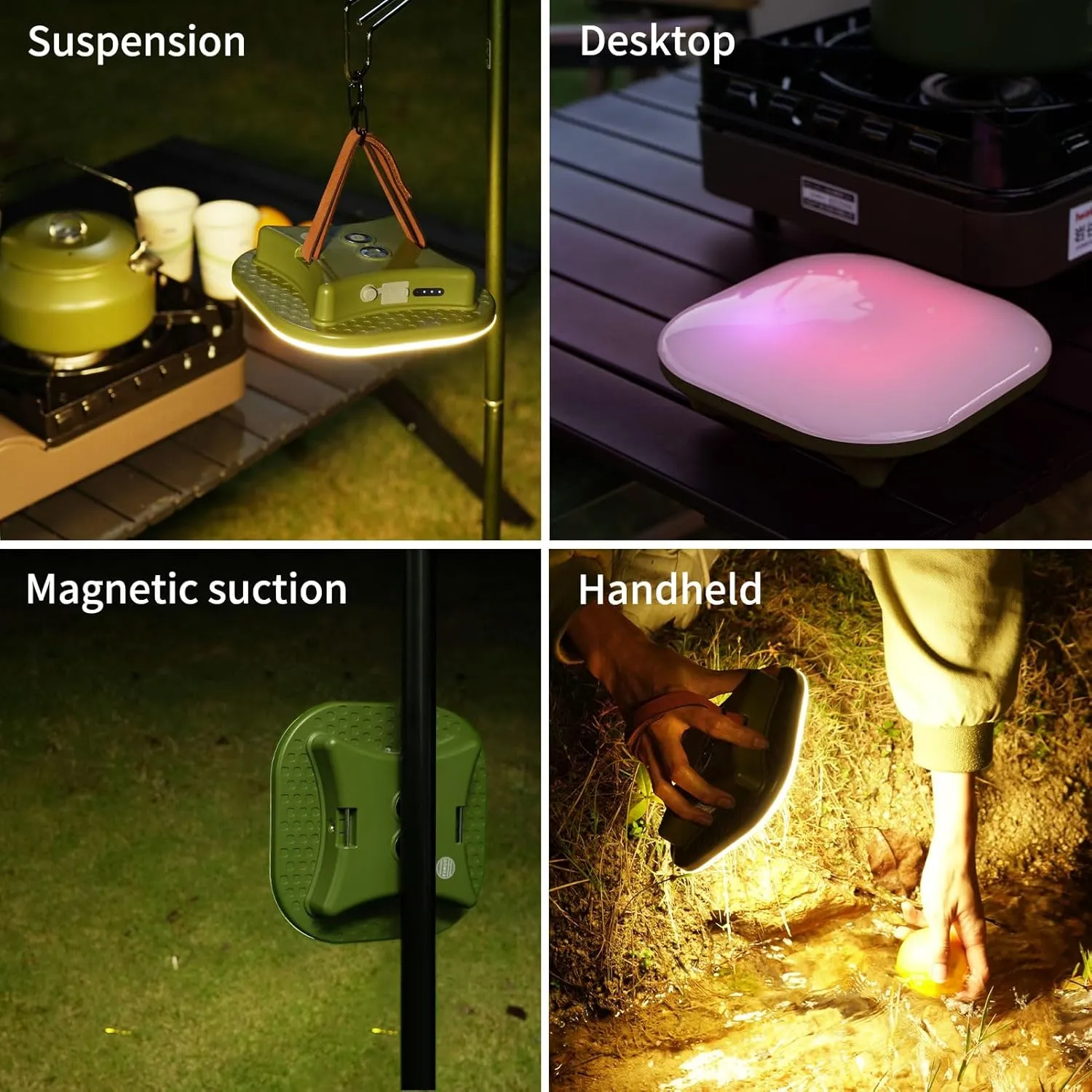 Camping Lantern Rechargeable,LED Smart Light Bluetooth Control by Tuya APP,Music Sync RGB LED Camping Lights,16500mAh Outdoor Light with Magnet Base,16 Million DIY Colors Tent Lights ly01