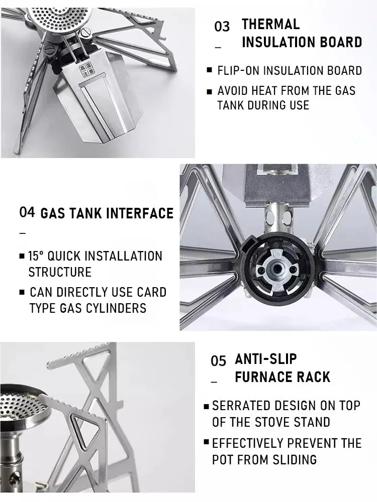 CAMPINGMOON XD-3NE Butterfly Stove Outdoor Camping Hiking Portable Folding Stove Windproof Gas Stove camping accessories outdoor